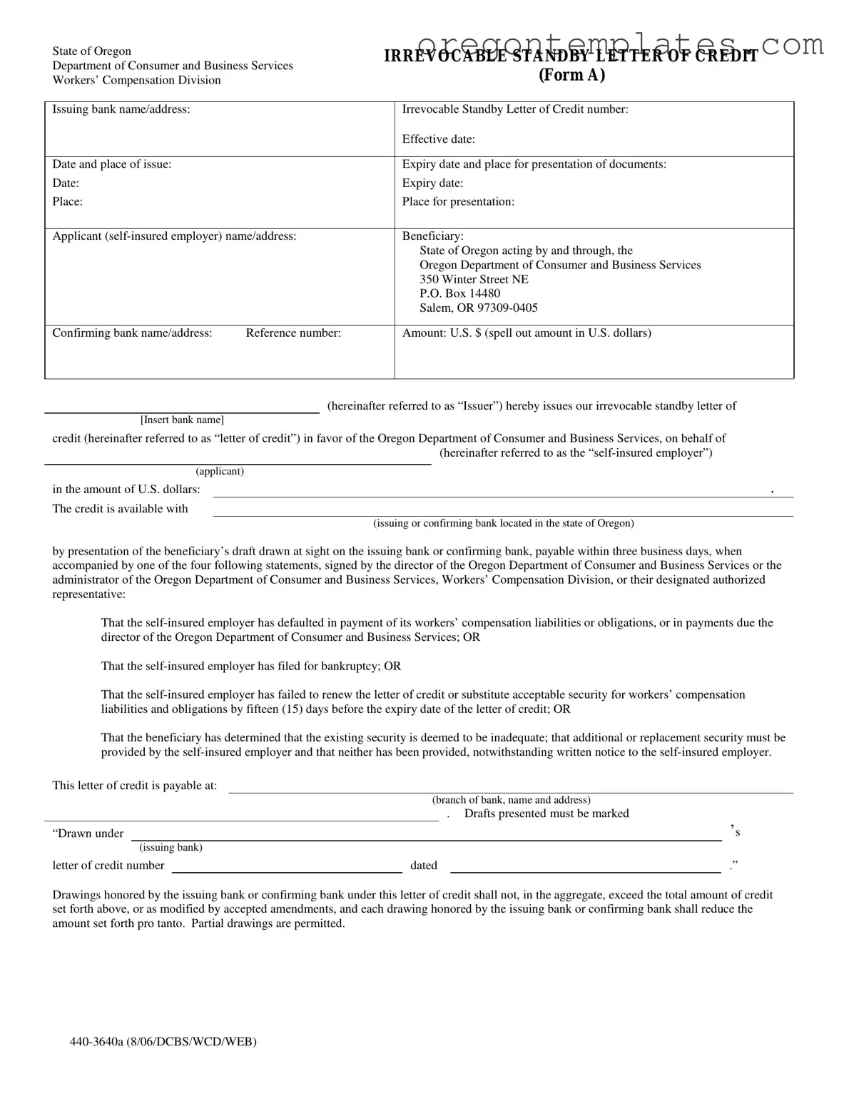 440 3640A Oregon Template