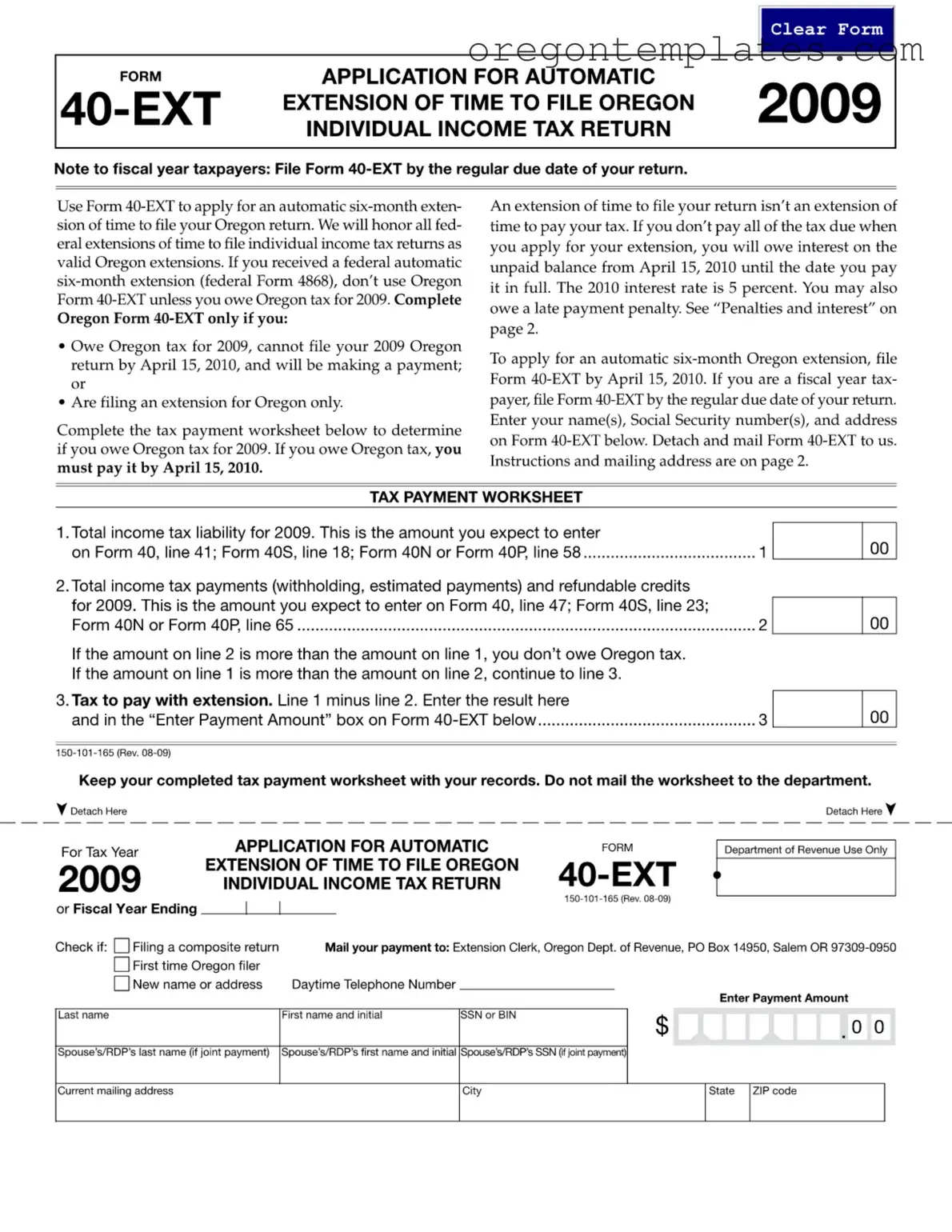 Oregon 40 Ext Template