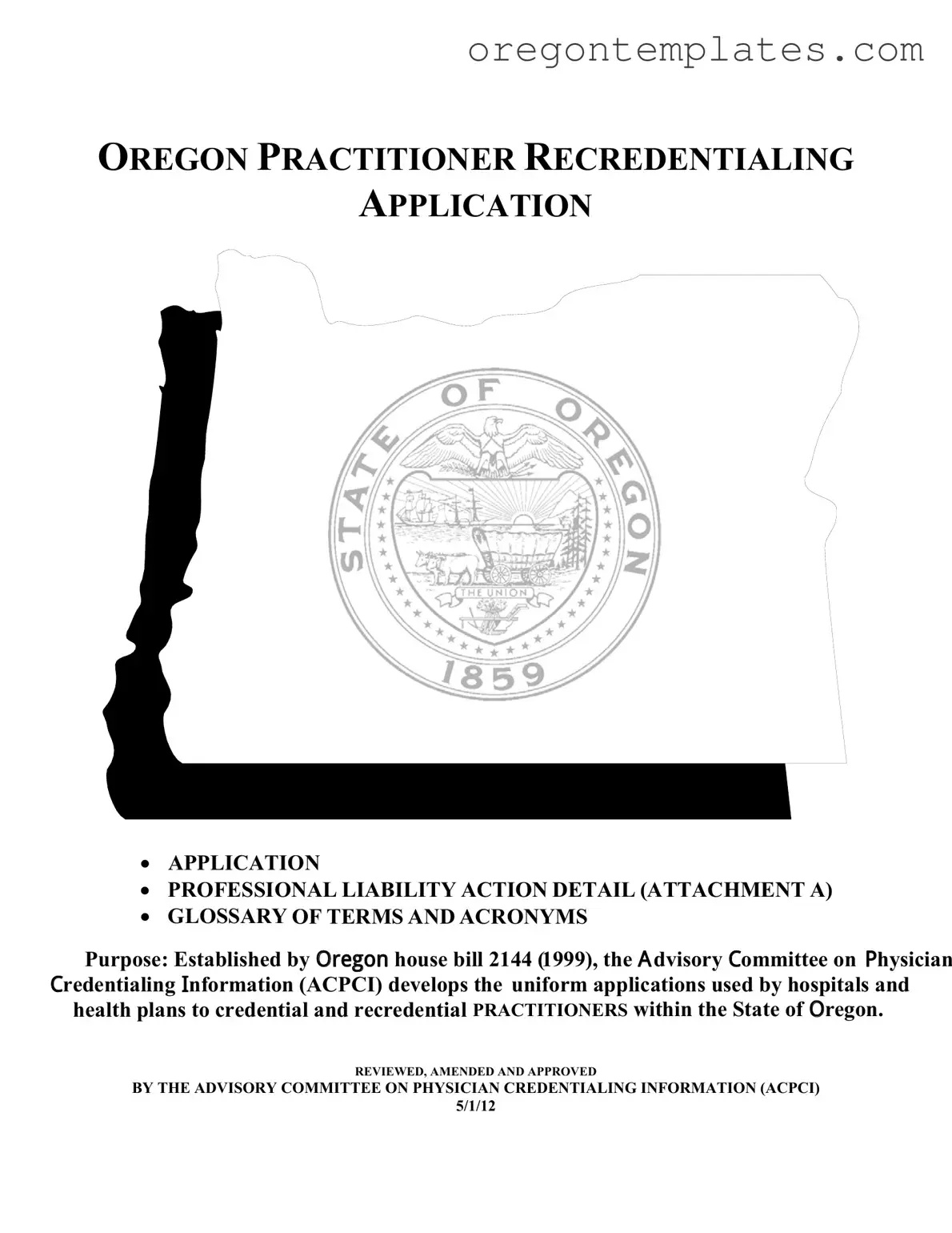 Oregon Practitioner Application Template