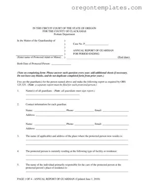 Oregon Annual Report Guardian Template