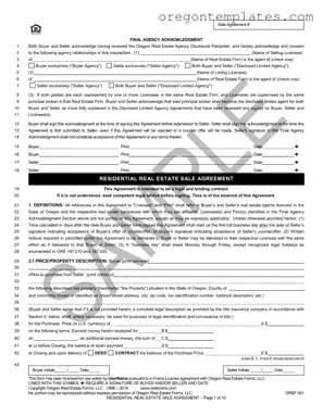Oregon Estate Sale Agreement Template