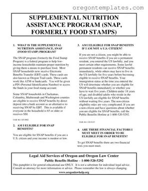 Oregon Snap Change Report Template
