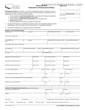 Oregon Statement Template