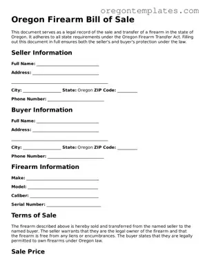 Blank Oregon Firearm Bill of Sale Form